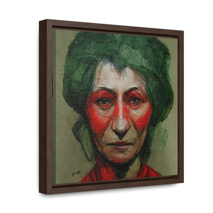 Loneliness Green Red 44, Valentinii, Gallery Canvas Wraps, Square Frame