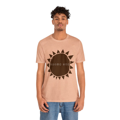 Brown Sun, Unisex Jersey Short Sleeve Tee