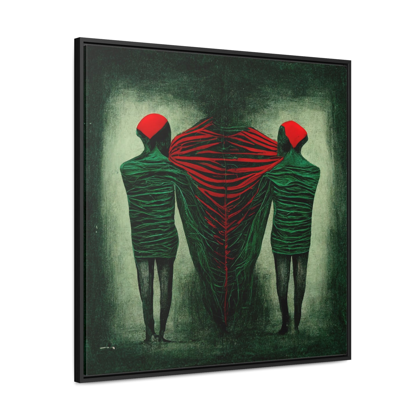 Loneliness Green Red 7, Valentinii, Gallery Canvas Wraps, Square Frame