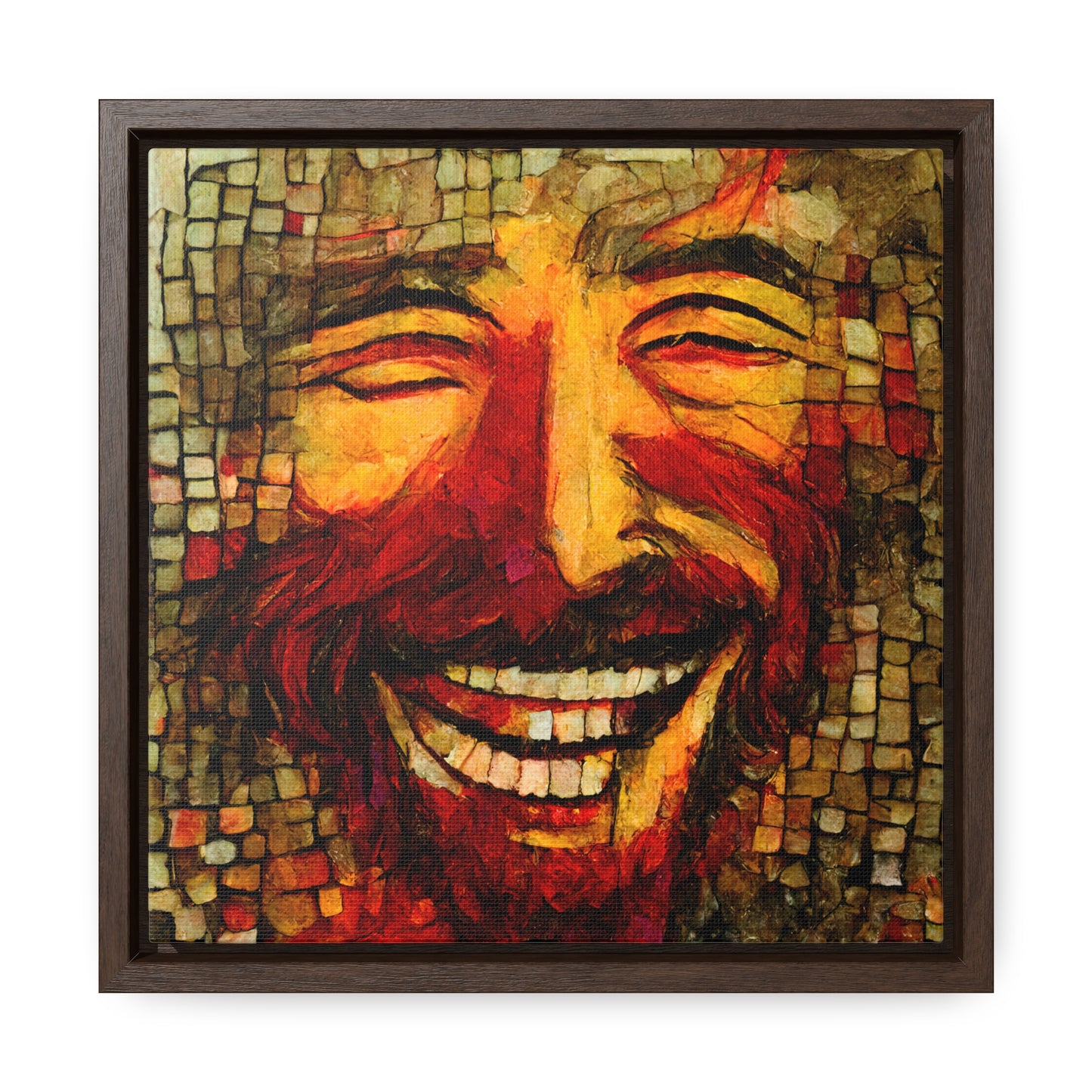 Jesus smiling 4, Valentinii, Gallery Canvas Wraps, Square Frame