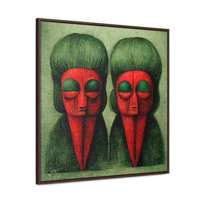 Loneliness Green Red 24, Valentinii, Gallery Canvas Wraps, Square Frame