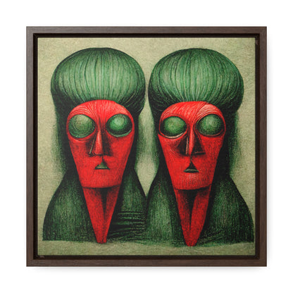 Loneliness Green Red 17, Valentinii, Gallery Canvas Wraps, Square Frame