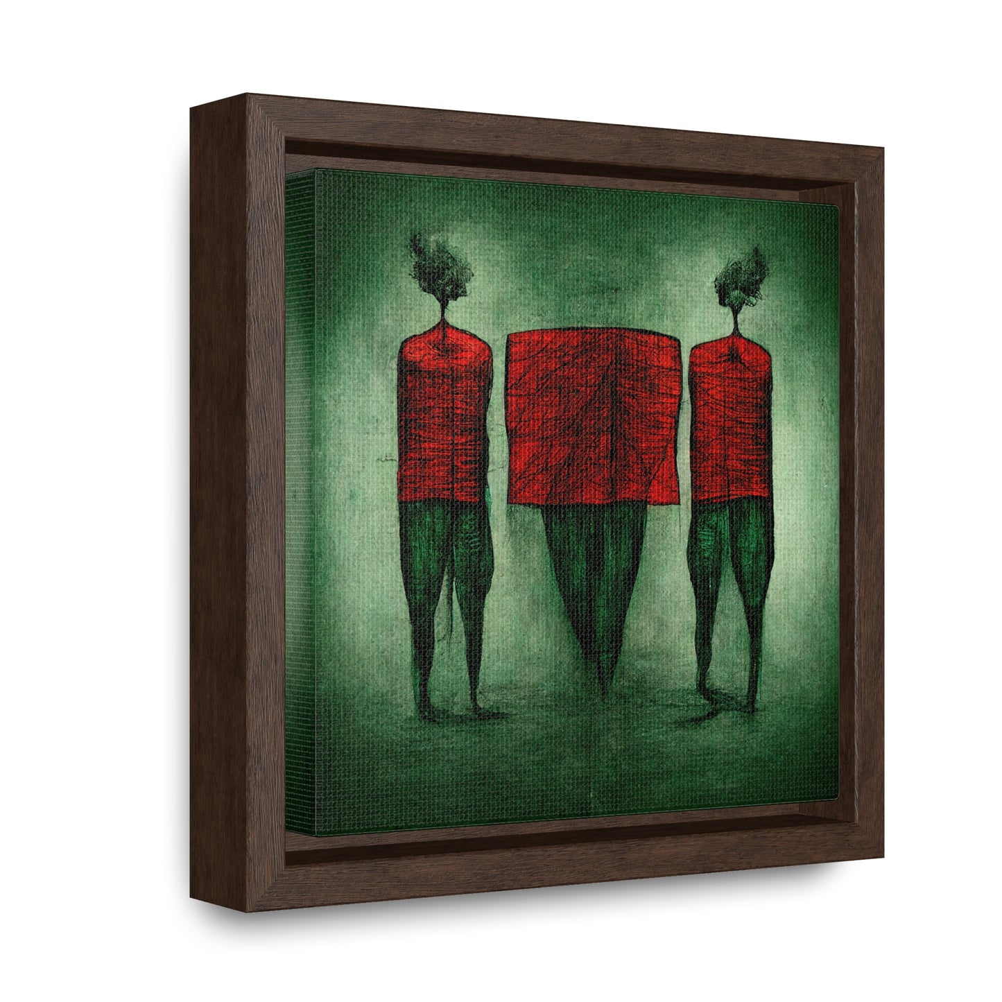 Loneliness Green Red 22, Valentinii, Gallery Canvas Wraps, Square Frame