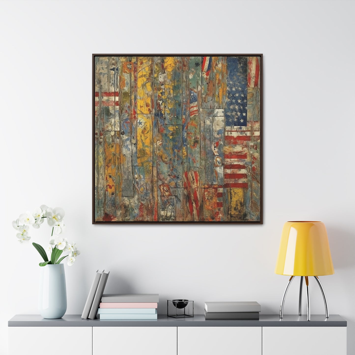 USA 9, Gallery Canvas Wraps, Square Frame