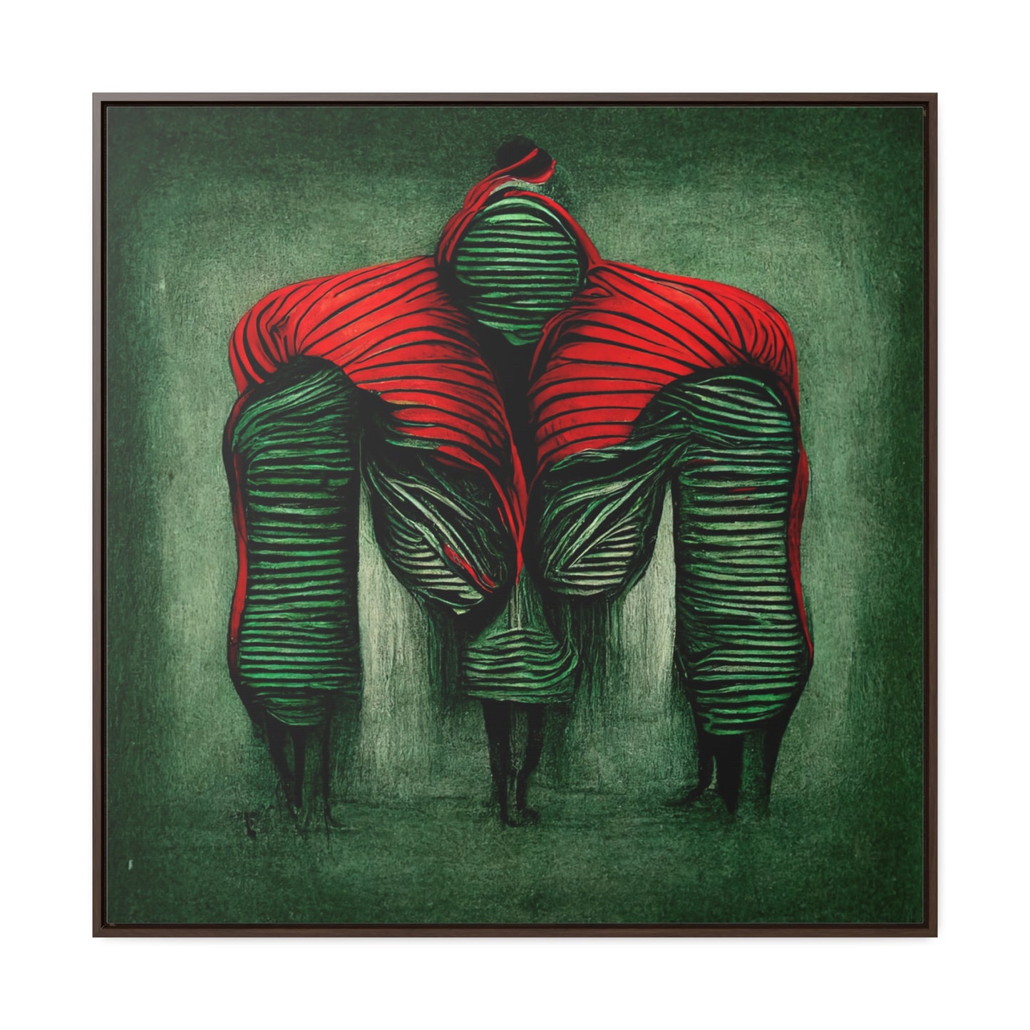 Loneliness Green Red 5, Valentinii, Gallery Canvas Wraps, Square Frame