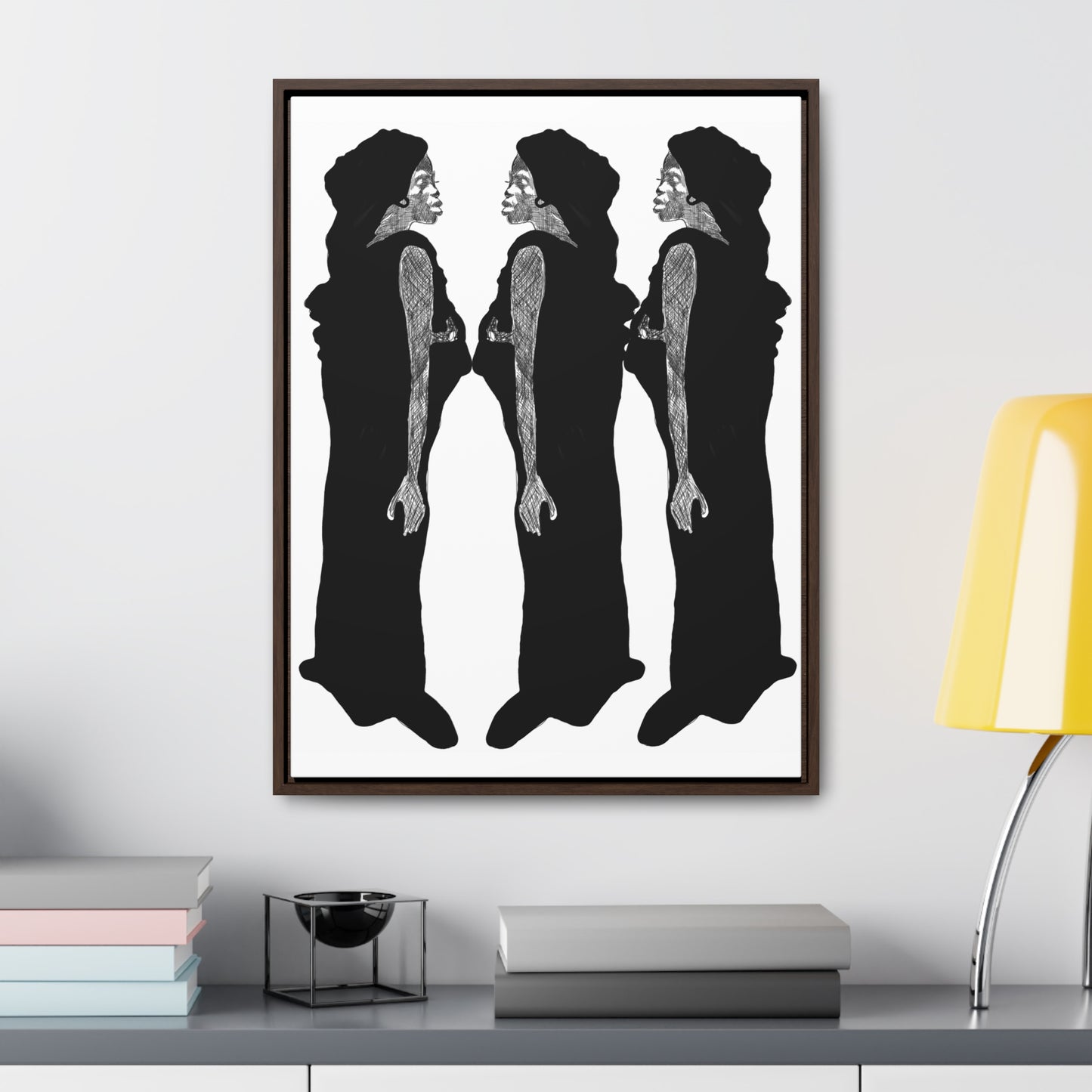 Three Women, Original Eduard Pavel, Gallery Canvas Wraps, Vertical Frame