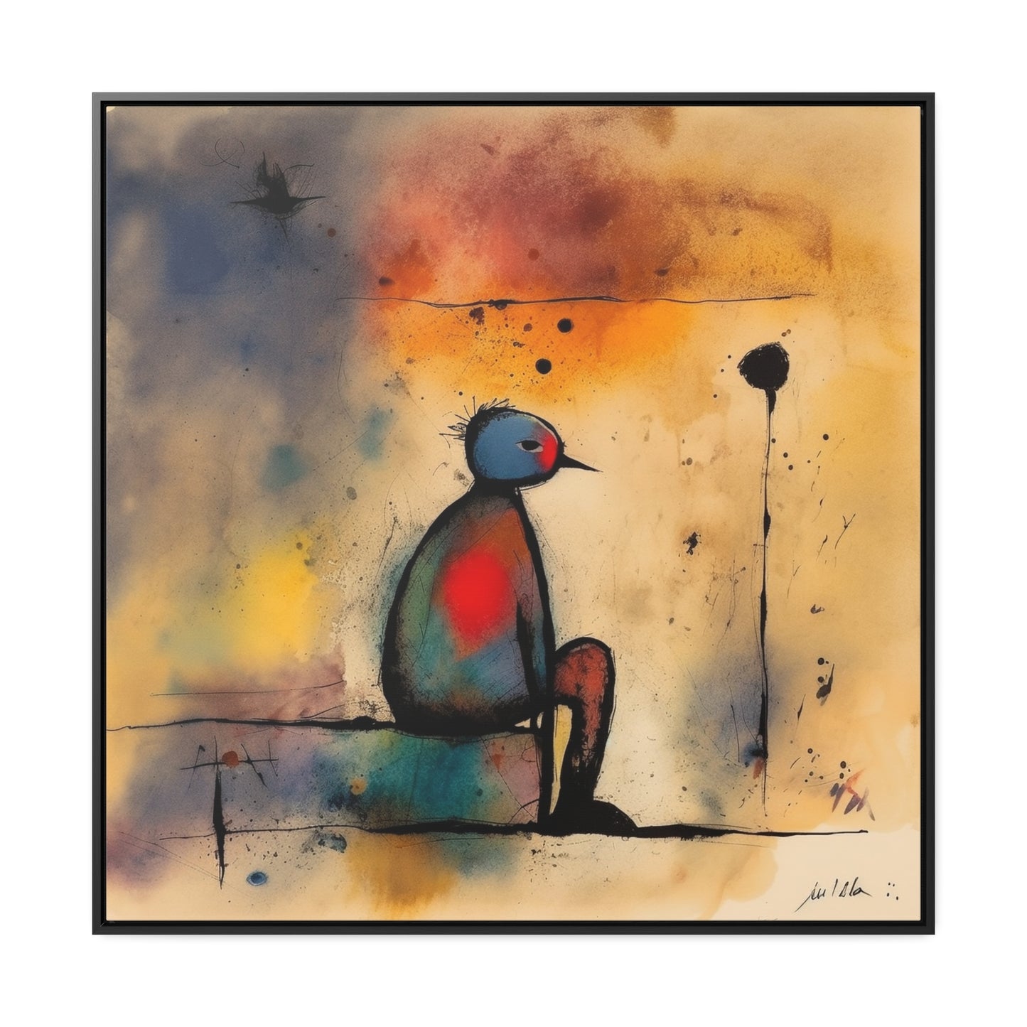 Sad Man 8, Gallery Canvas Wraps, Square Frame