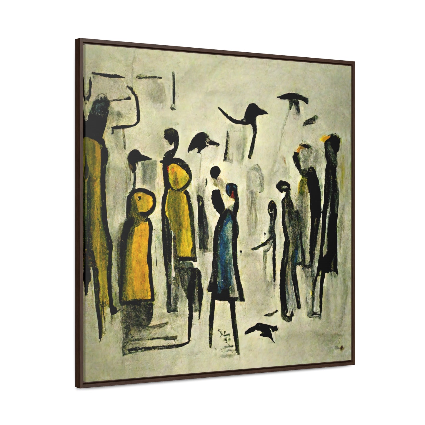 People and Birds 2, Valentinii, Gallery Canvas Wraps, Square Frame