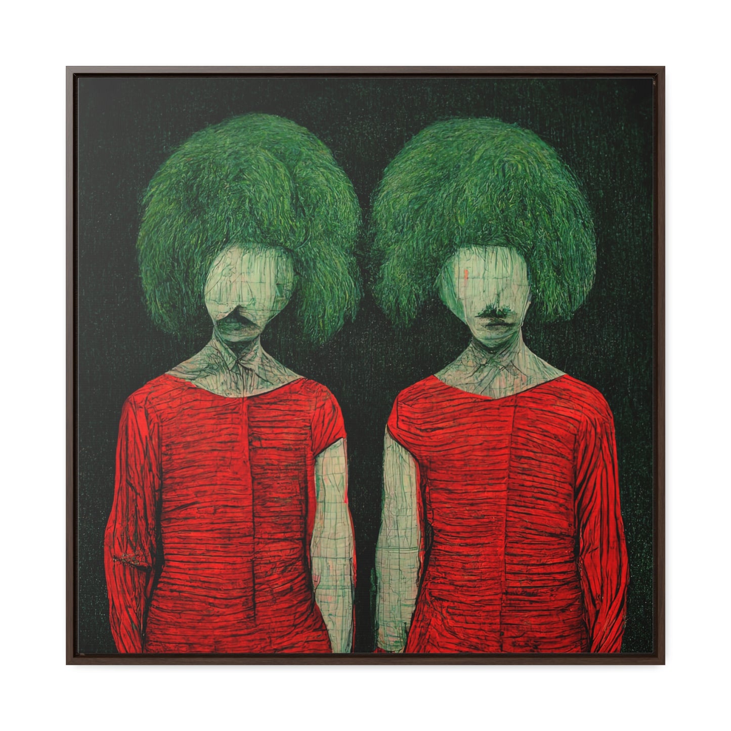 Loneliness Green Red 27, Valentinii, Gallery Canvas Wraps, Square Frame