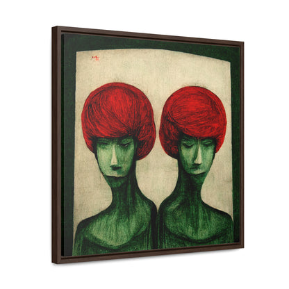 Loneliness Green Red 21, Valentinii, Gallery Canvas Wraps, Square Frame