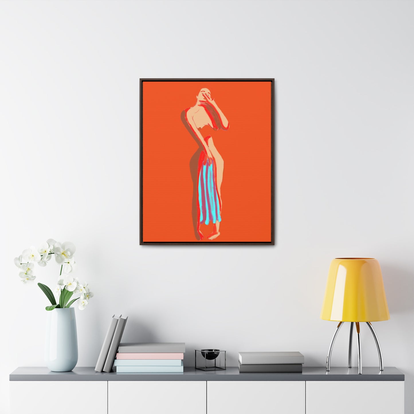 The Orange Towel, Original Eduard Pavel, Gallery Canvas Wraps, Vertical Frame