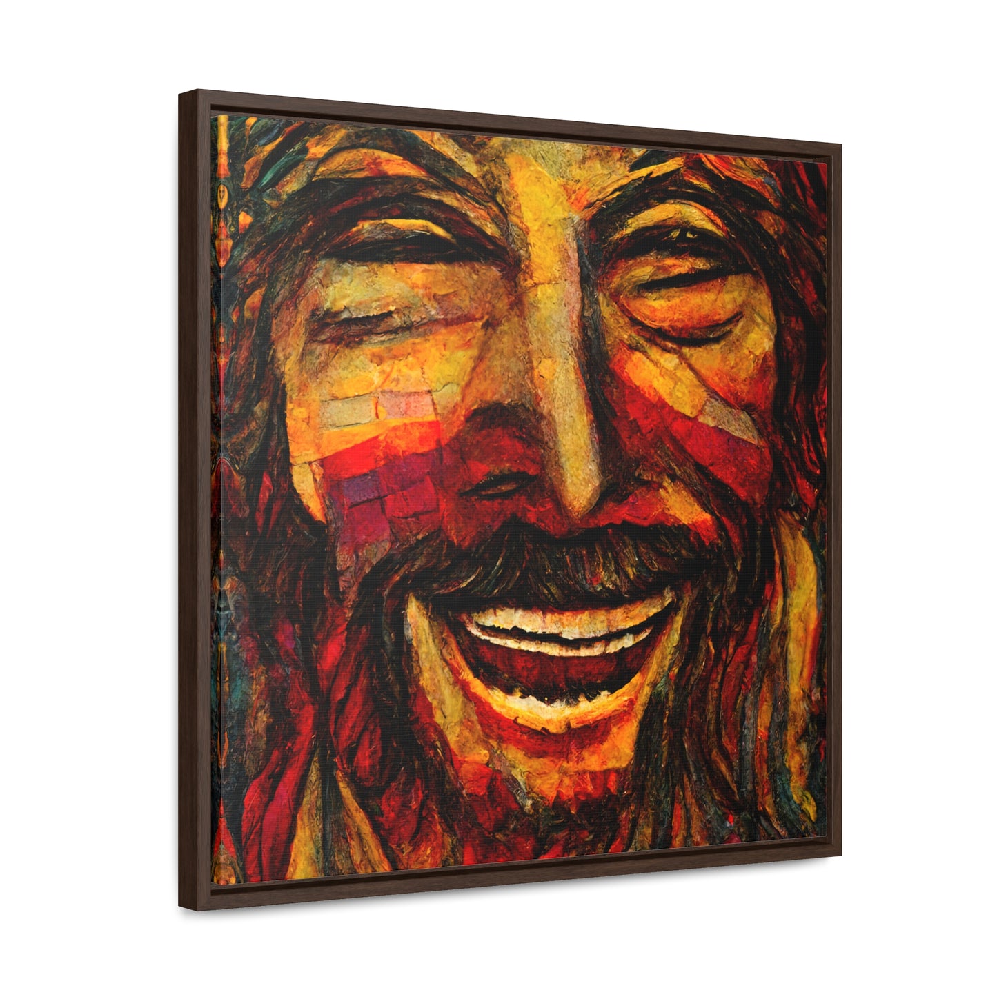 Jesus smiling 2, Valentinii, Gallery Canvas Wraps, Square Frame