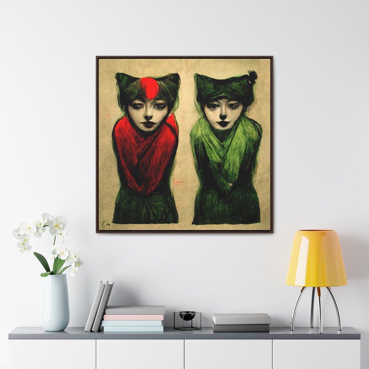 Cat Woman 6, Valentinii, Gallery Canvas Wraps, Square Frame