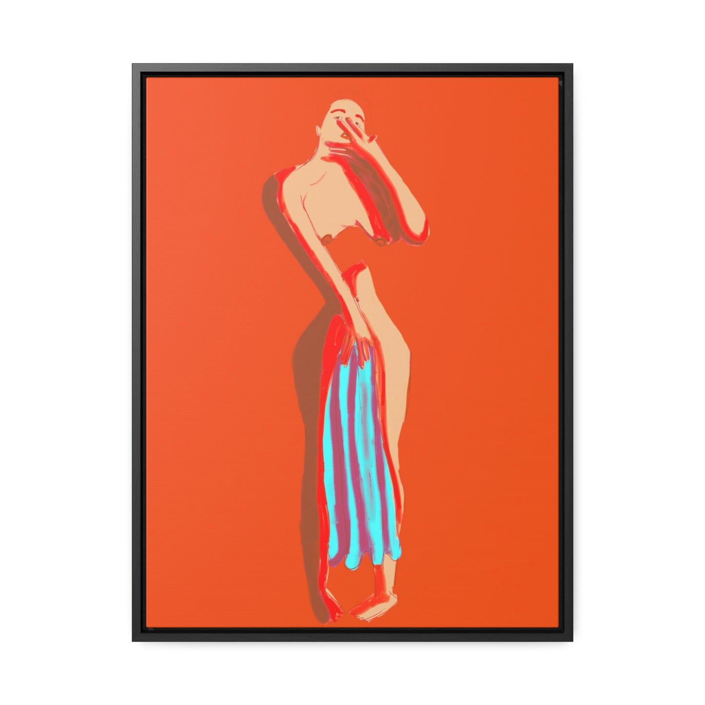 The Orange Towel, Original Eduard Pavel, Gallery Canvas Wraps, Vertical Frame