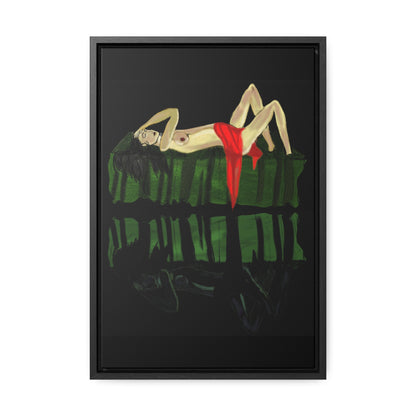 Woman in Bed in Mirror, Original Eduard Pavel, Gallery Canvas Wraps, Vertical Frame