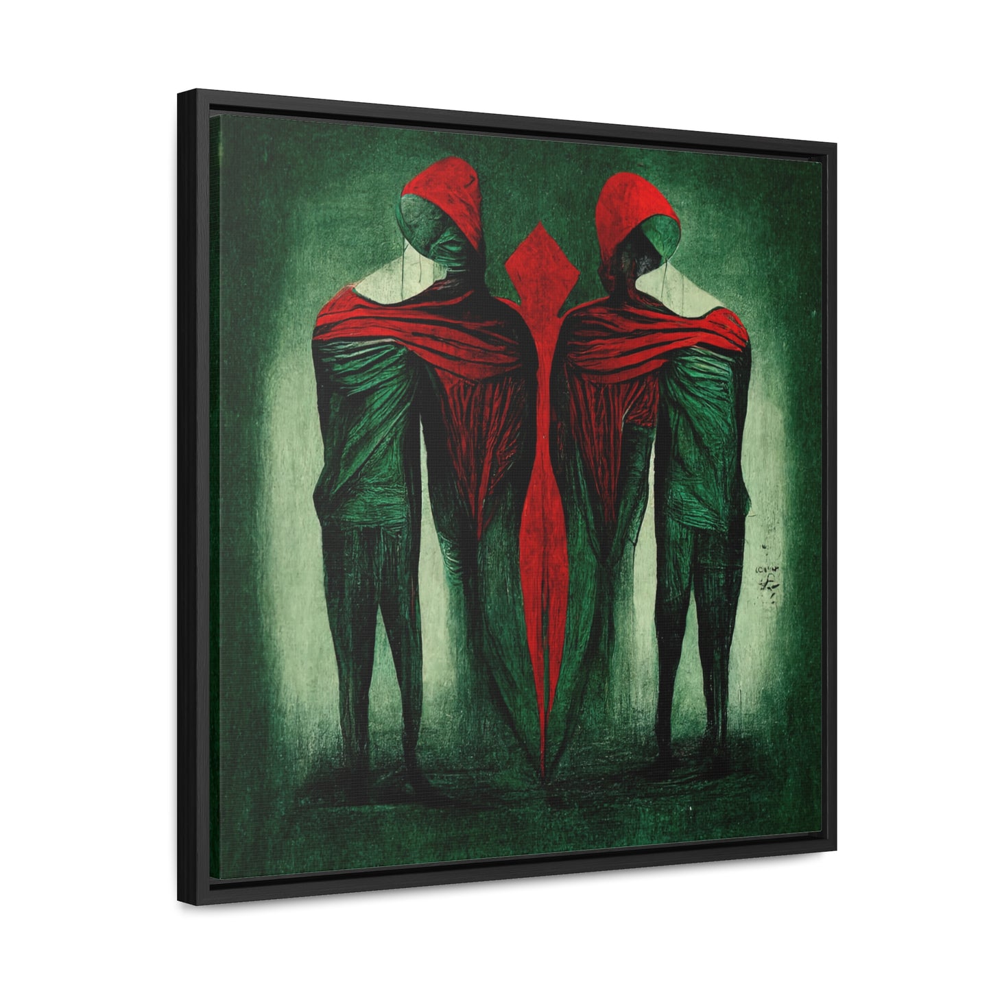 Loneliness Green Red, Valentinii, Gallery Canvas Wraps, Square Frame