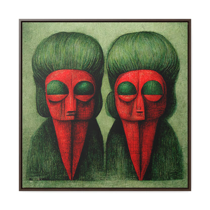 Loneliness Green Red 24, Valentinii, Gallery Canvas Wraps, Square Frame