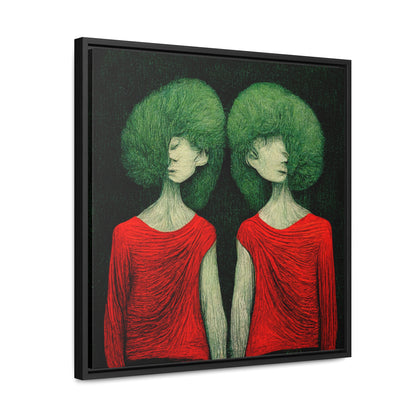 Loneliness Green Red 31, Valentinii, Gallery Canvas Wraps, Square Frame