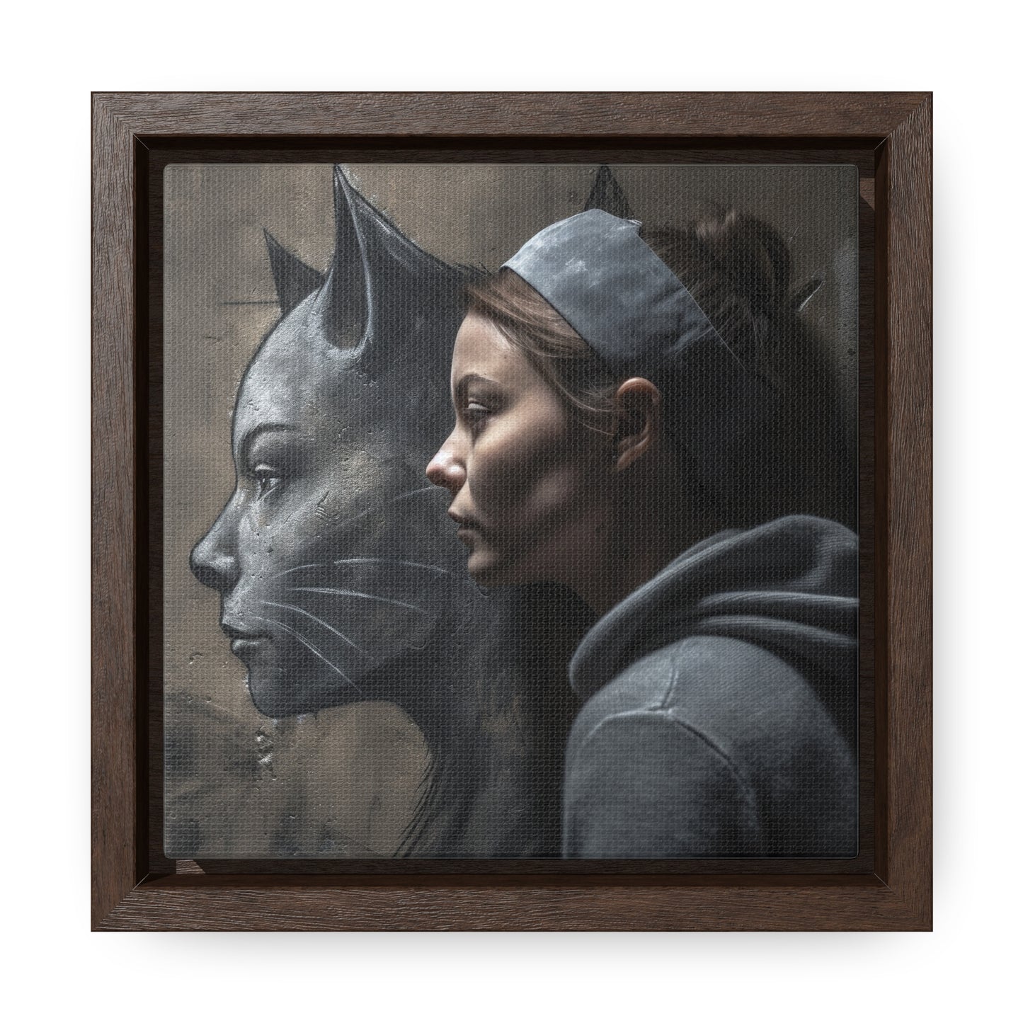 Cat Woman 22, Gallery Canvas Wraps, Square Frame