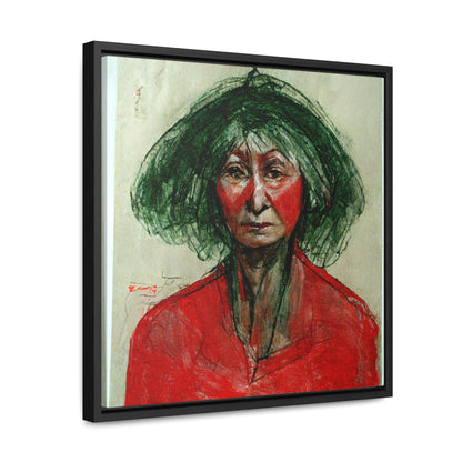 Loneliness Green Red 37, Valentinii, Gallery Canvas Wraps, Square Frame