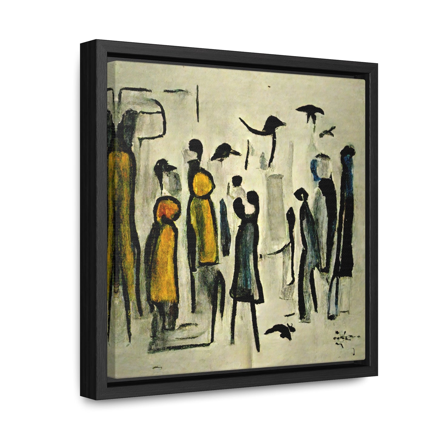 People and Birds 3, Valentinii, Gallery Canvas Wraps, Square Frame