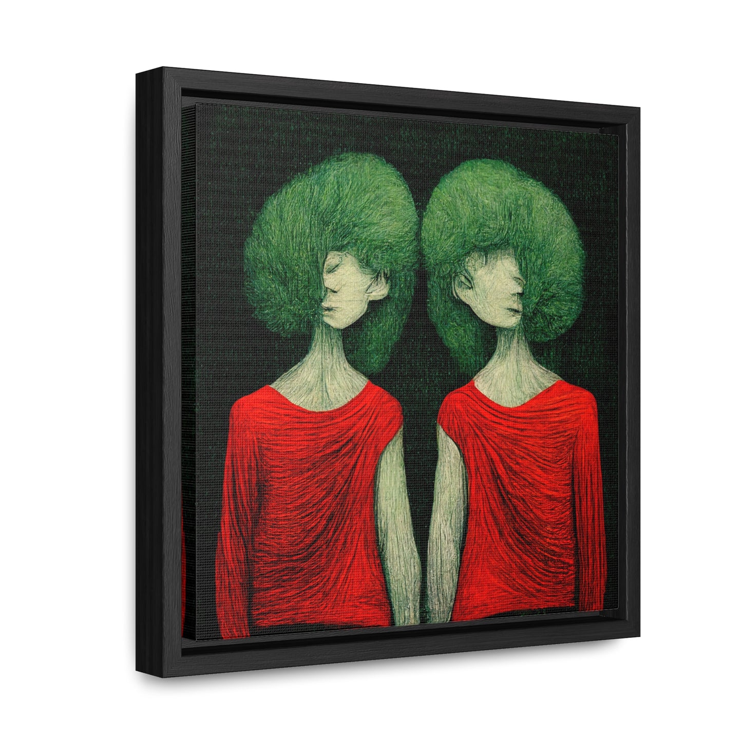 Loneliness Green Red 31, Valentinii, Gallery Canvas Wraps, Square Frame