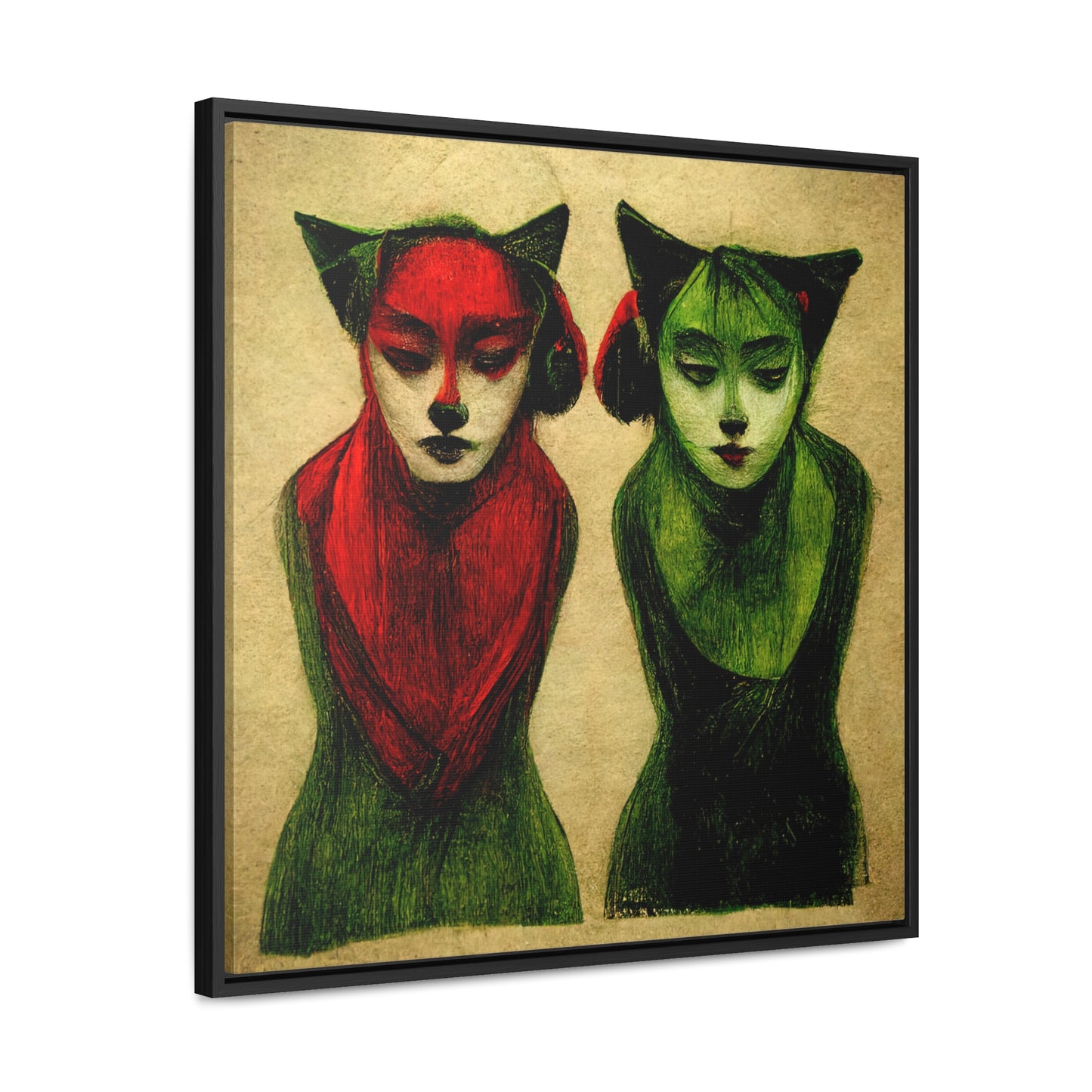 Cat Woman 4, Valentinii, Gallery Canvas Wraps, Square Frame