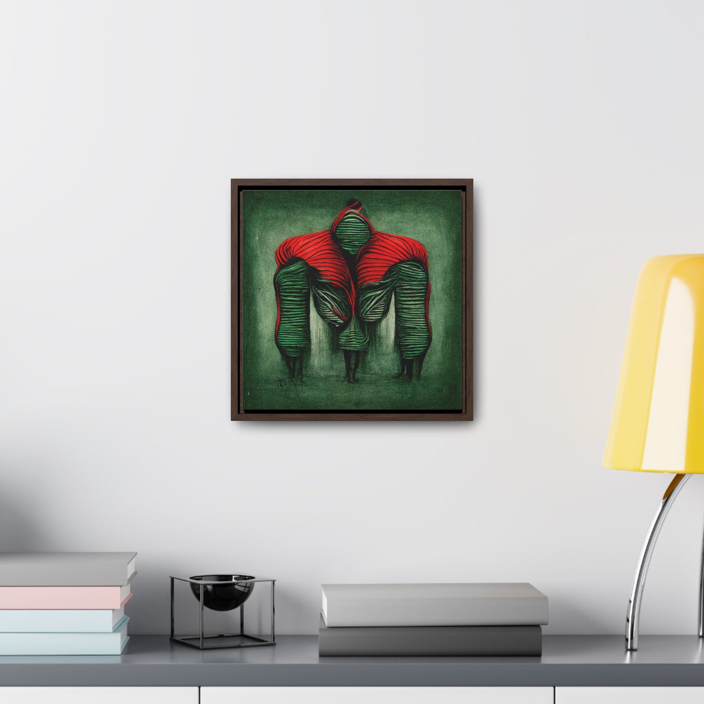 Loneliness Green Red 5, Valentinii, Gallery Canvas Wraps, Square Frame