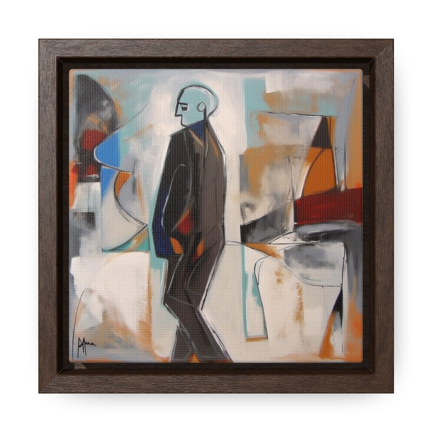 Sad Man 15, Valentinii, Gallery Canvas Wraps, Square Frame