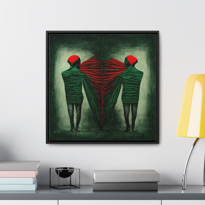 Loneliness Green Red 7, Valentinii, Gallery Canvas Wraps, Square Frame