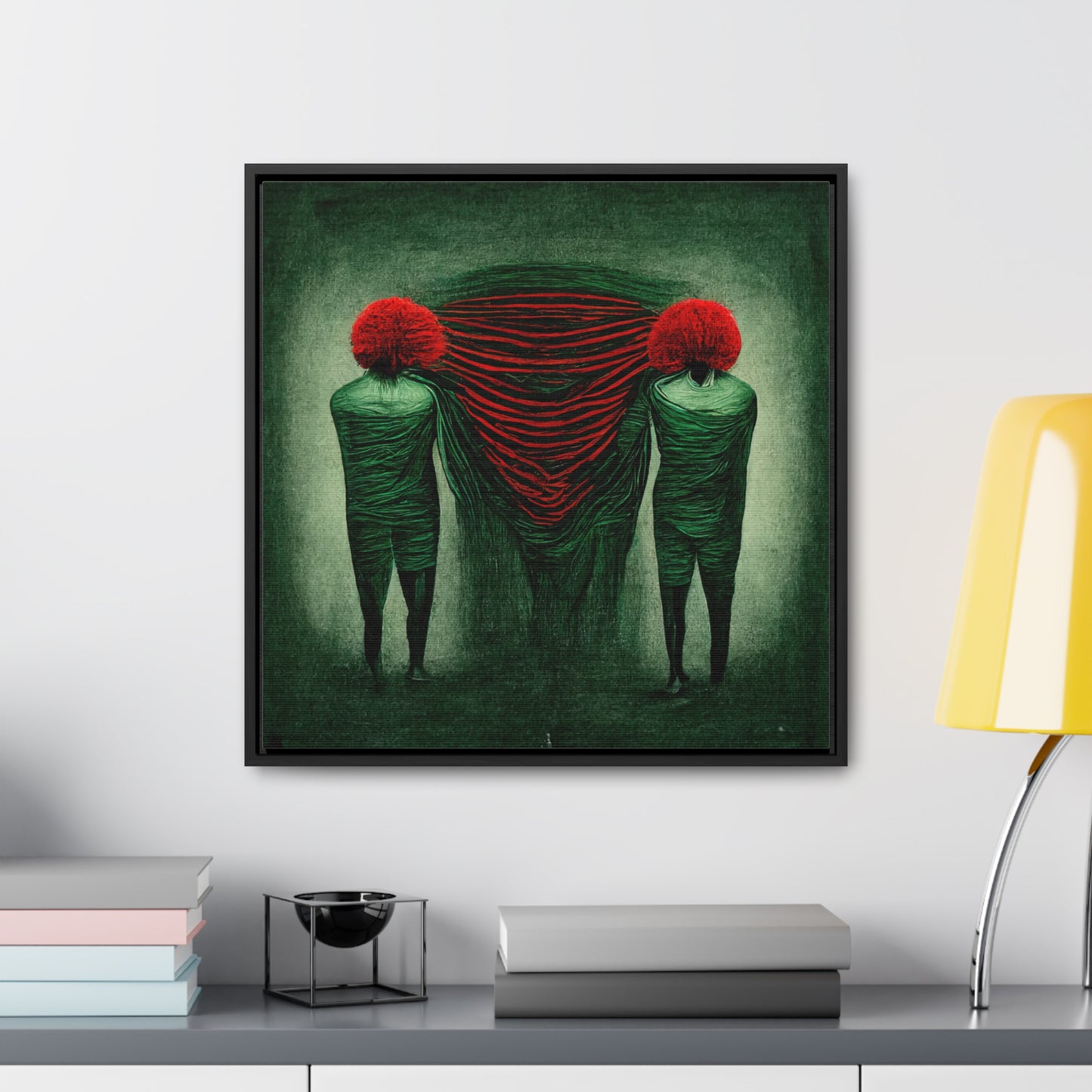 Loneliness Green Red 4, Valentinii, Gallery Canvas Wraps, Square Frame