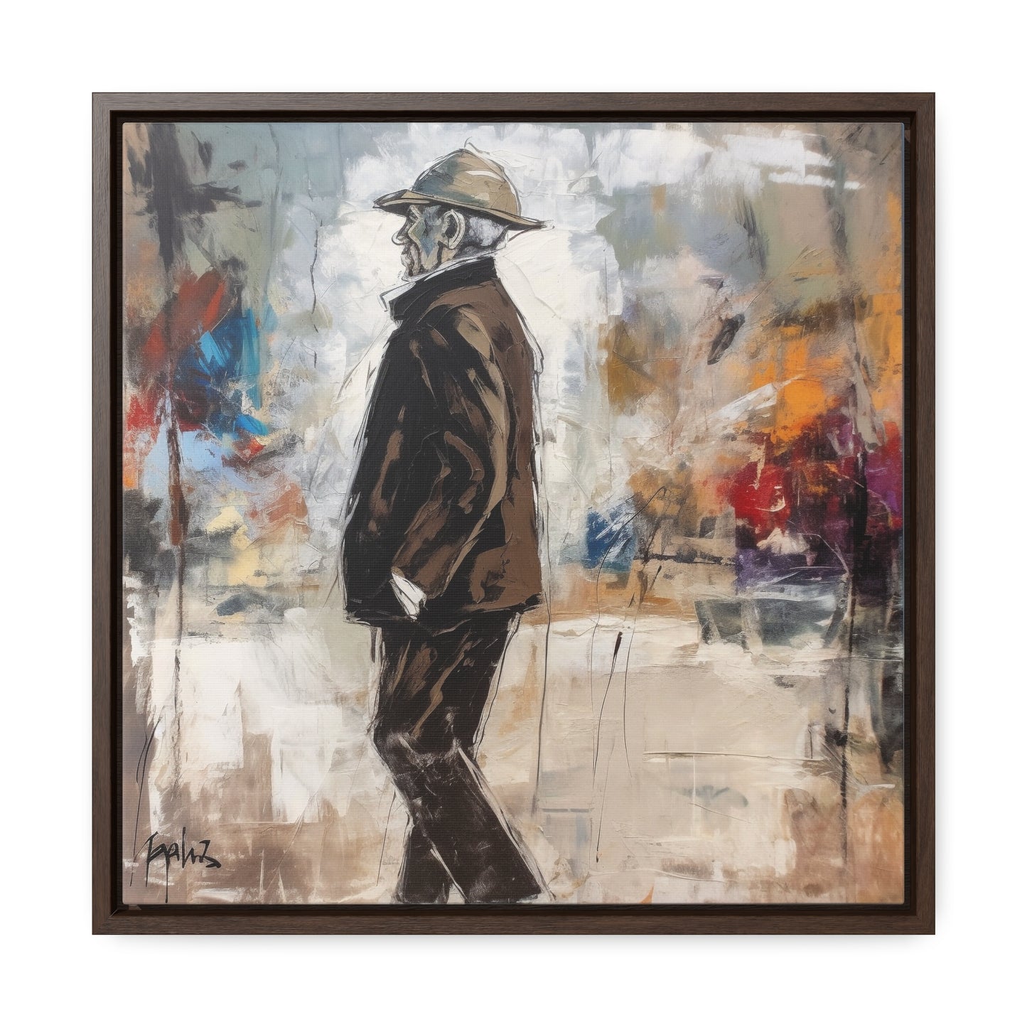 Sad Man 13, Valentinii, Gallery Canvas Wraps, Square Frame