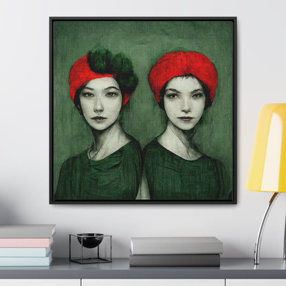 Loneliness Green Red 33, Valentinii, Gallery Canvas Wraps, Square Frame