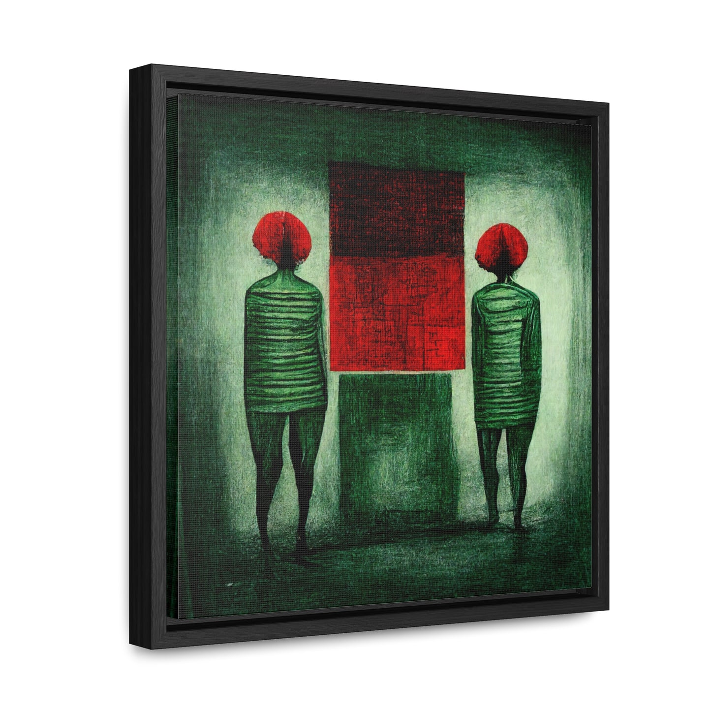 Loneliness Green Red 10, Valentinii, Gallery Canvas Wraps, Square Frame