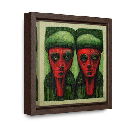 Loneliness Green Red 9, Valentinii, Gallery Canvas Wraps, Square Frame