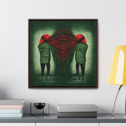 Loneliness Green Red 12, Valentinii, Gallery Canvas Wraps, Square Frame