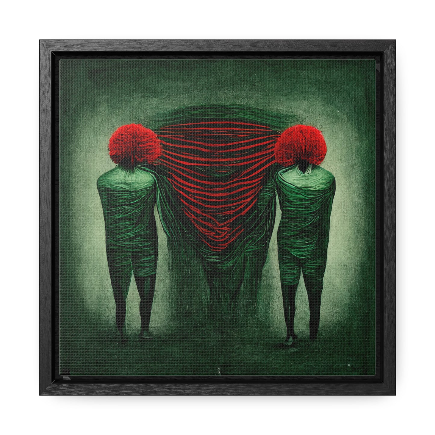 Loneliness Green Red 4, Valentinii, Gallery Canvas Wraps, Square Frame