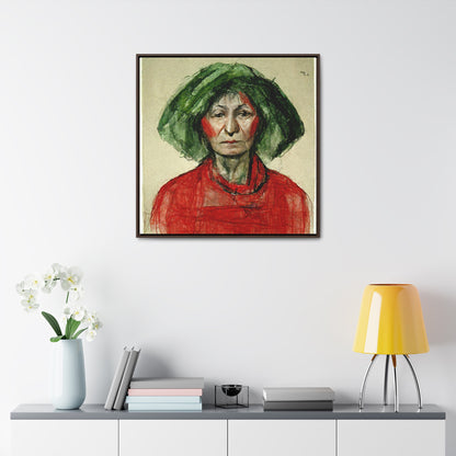 Loneliness Green Red 40, Valentinii, Gallery Canvas Wraps, Square Frame