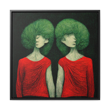 Loneliness Green Red 31, Valentinii, Gallery Canvas Wraps, Square Frame