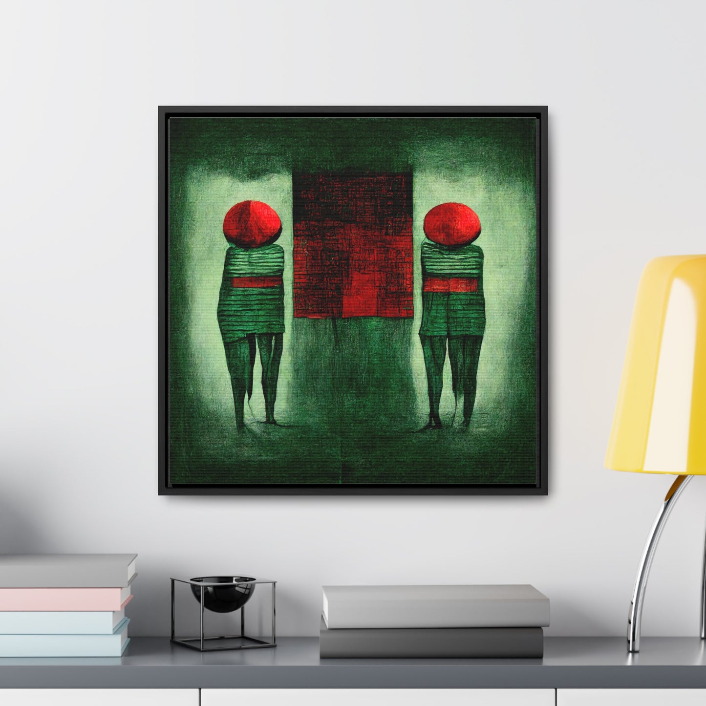 Loneliness Green Red 23, Valentinii, Gallery Canvas Wraps, Square Frame