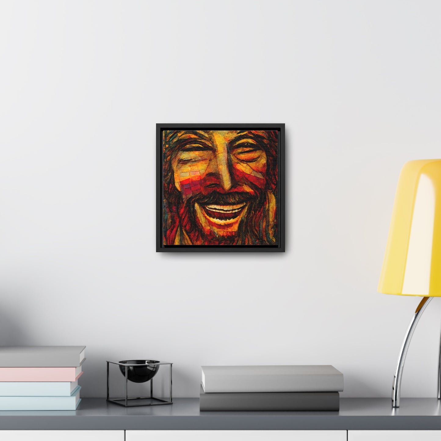 Jesus smiling 2, Valentinii, Gallery Canvas Wraps, Square Frame