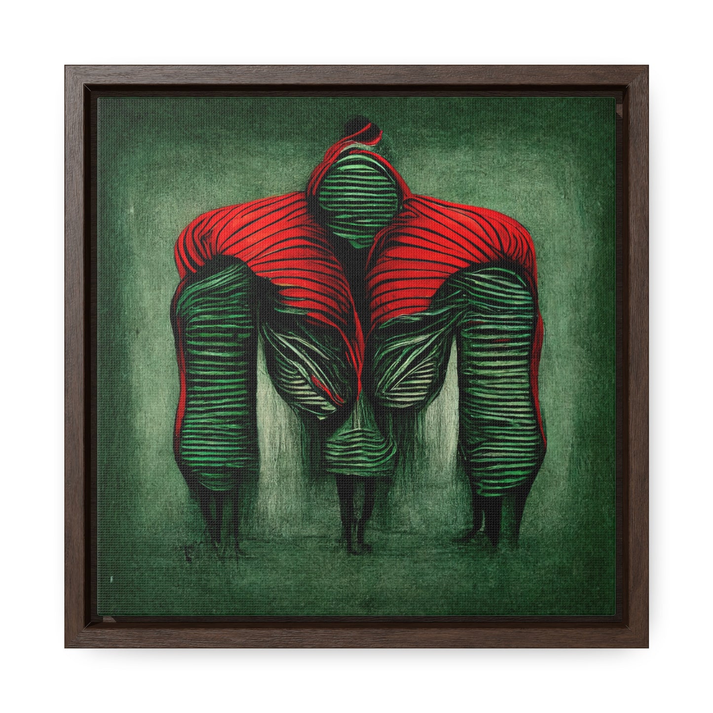 Loneliness Green Red 5, Valentinii, Gallery Canvas Wraps, Square Frame