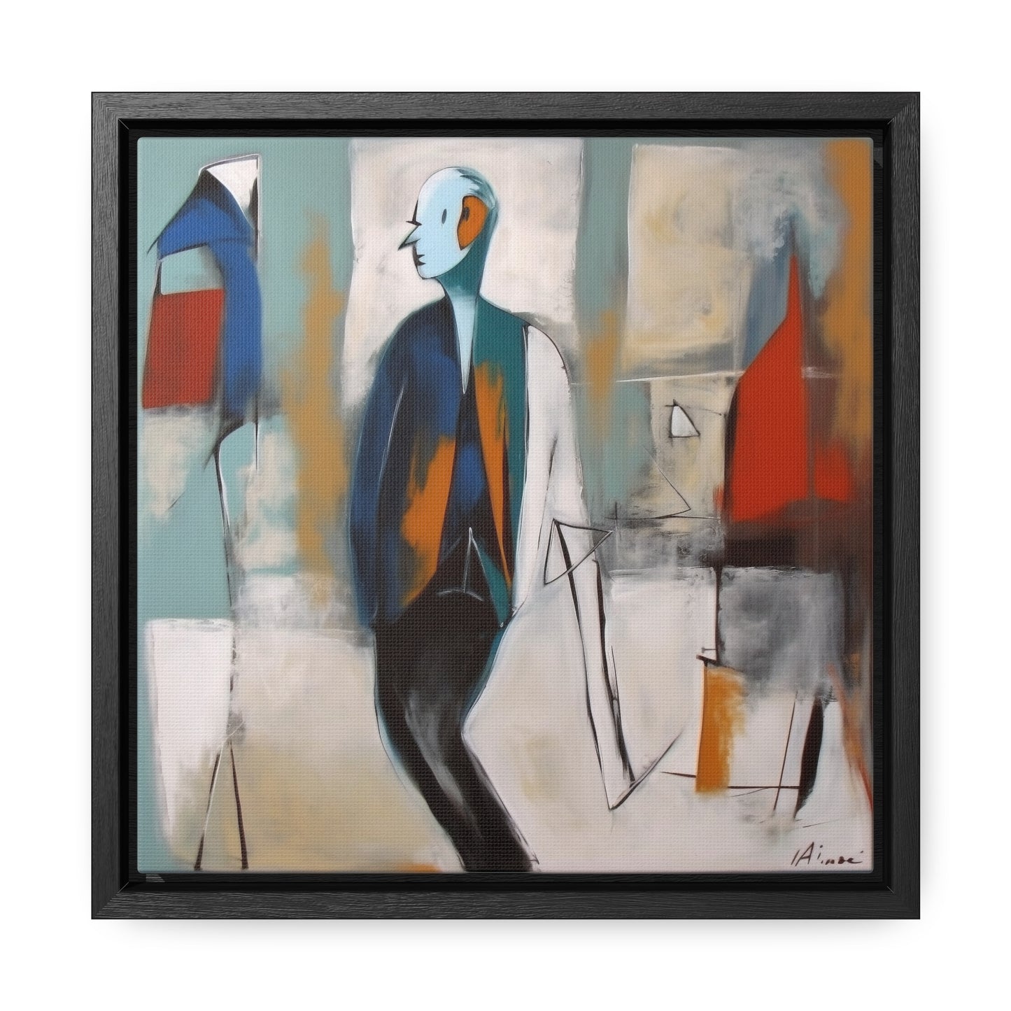 Sad Man 19, Gallery Canvas Wraps, Square Frame