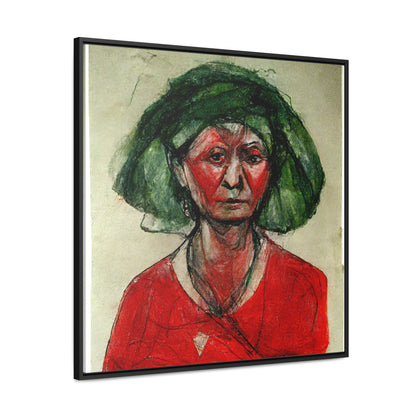 Loneliness Green Red 39, Valentinii, Gallery Canvas Wraps, Square Frame