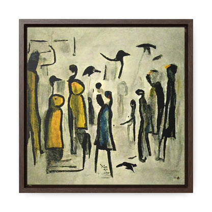 People and Birds 2, Valentinii, Gallery Canvas Wraps, Square Frame