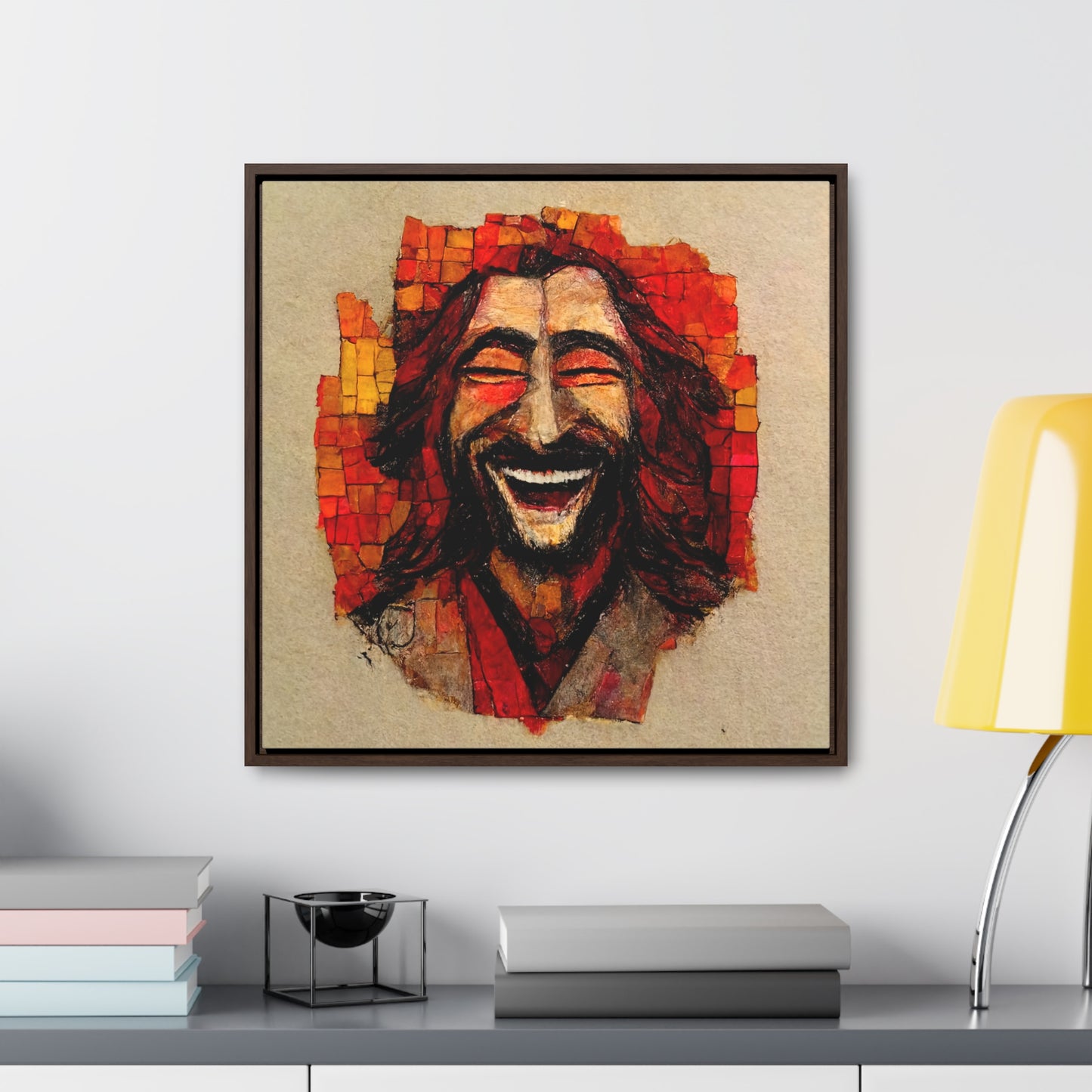 Jesus smiling 6, Valentinii, Gallery Canvas Wraps, Square Frame