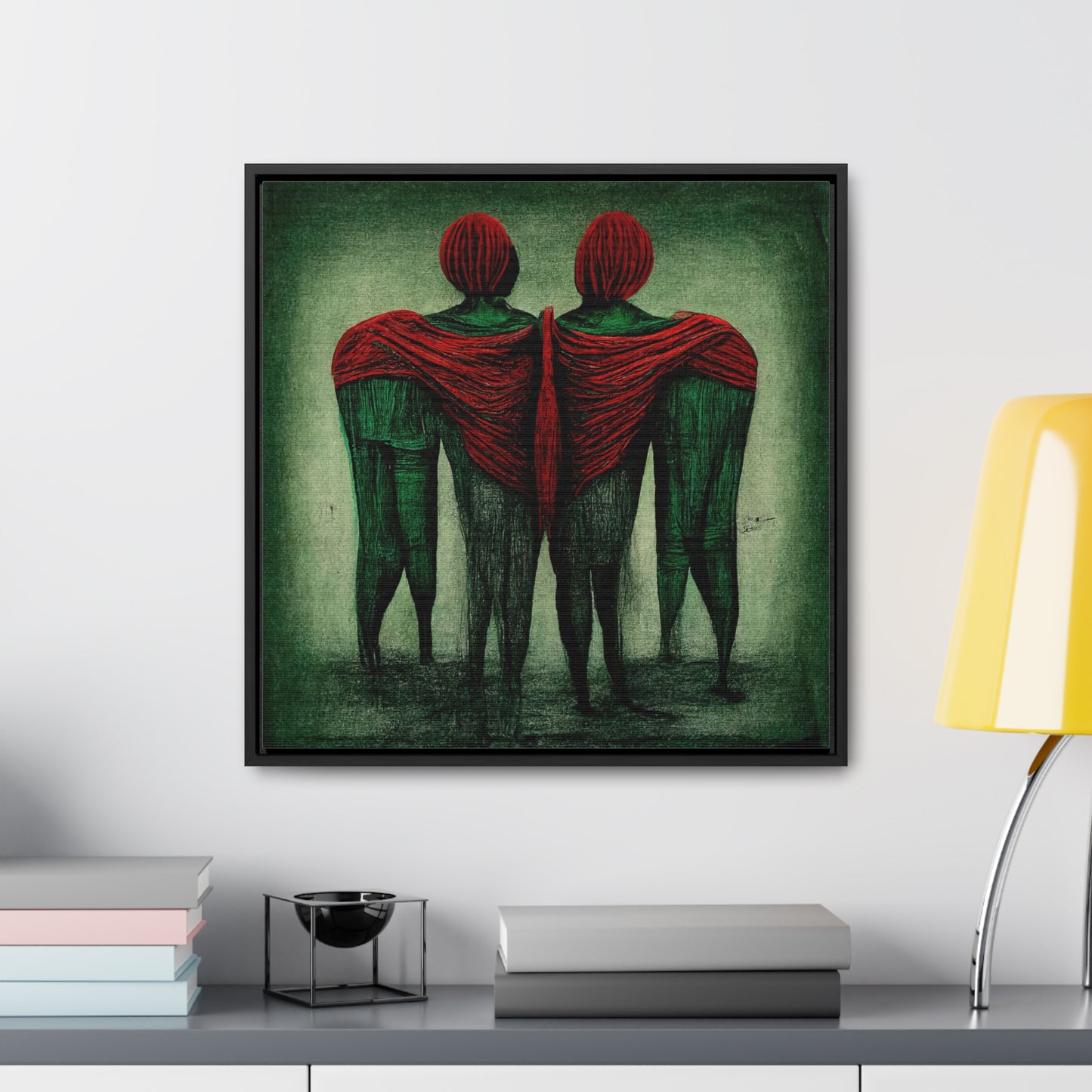 Loneliness Green Red 2, Valentinii, Gallery Canvas Wraps, Square Frame