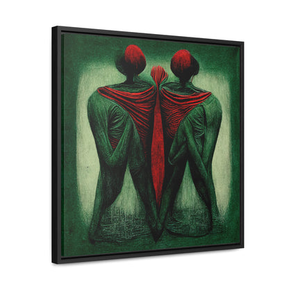 Loneliness Green Red 3, Valentinii, Gallery Canvas Wraps, Square Frame