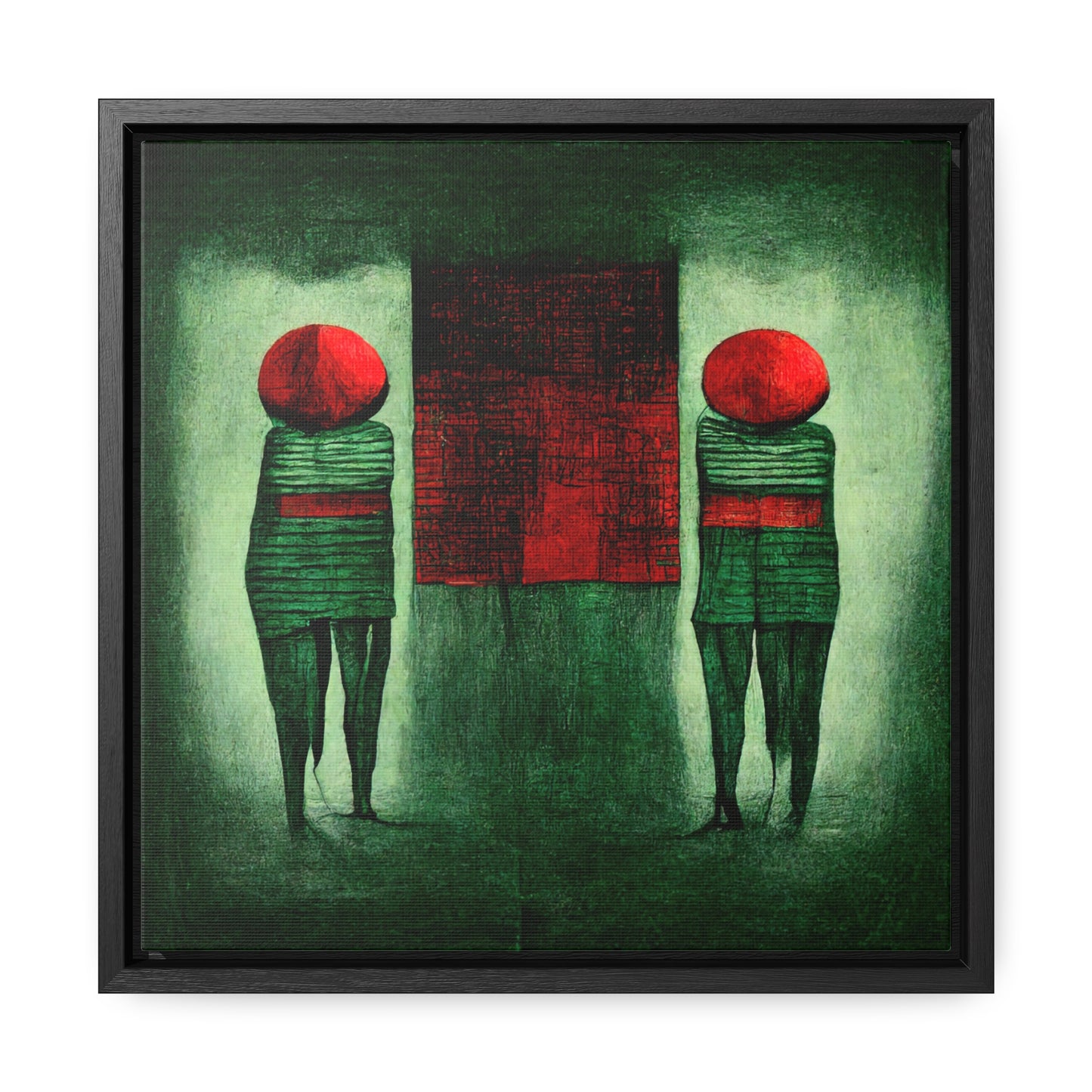 Loneliness Green Red 23, Valentinii, Gallery Canvas Wraps, Square Frame