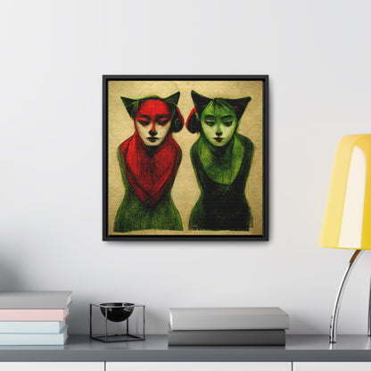 Cat Woman 4, Valentinii, Gallery Canvas Wraps, Square Frame